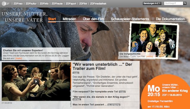 Screenshot ZDF Website