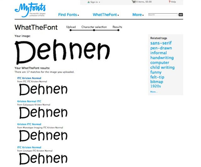 myfonts - WhatTheFont